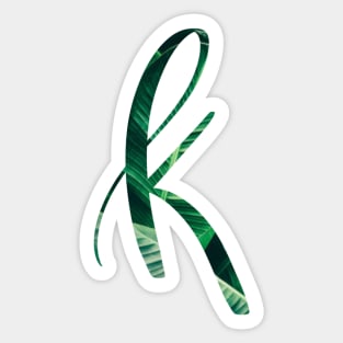 K initial cursive Sticker